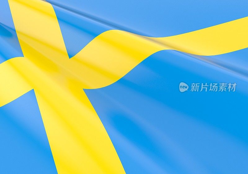 瑞典挥舞着国旗