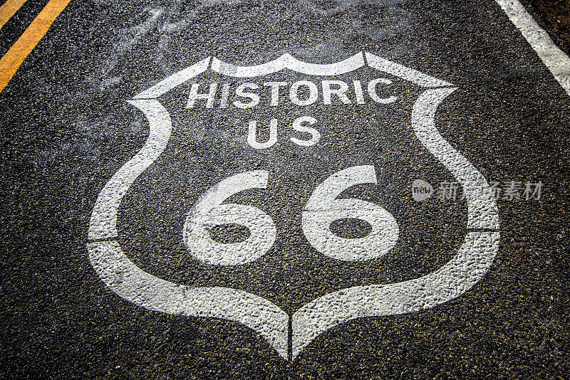 66号公路人行道标志莫哈韦沙漠