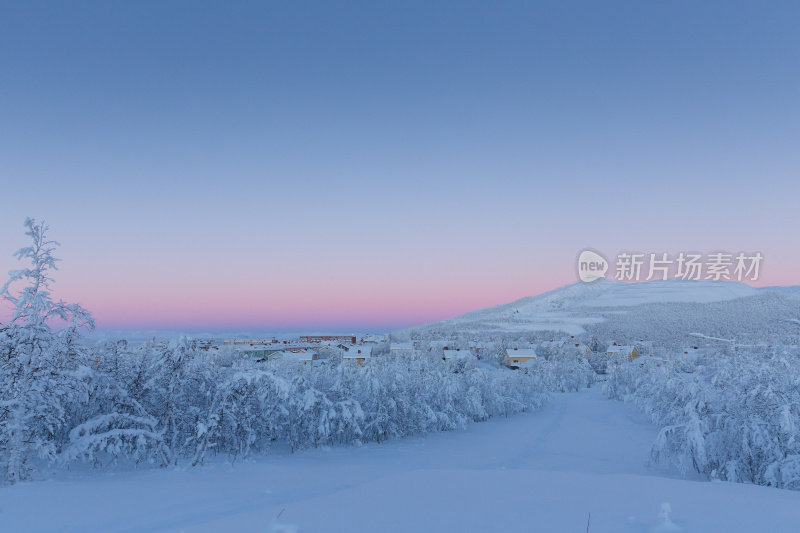基律纳瑞典冬天的雪景