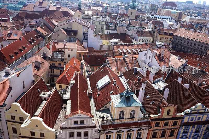 布拉格，捷克共和国，老城区-屋顶。