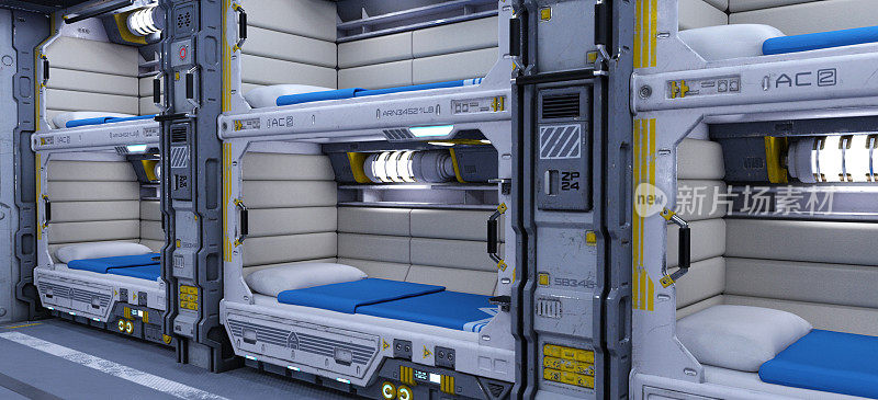 未来科幻飞船的睡眠