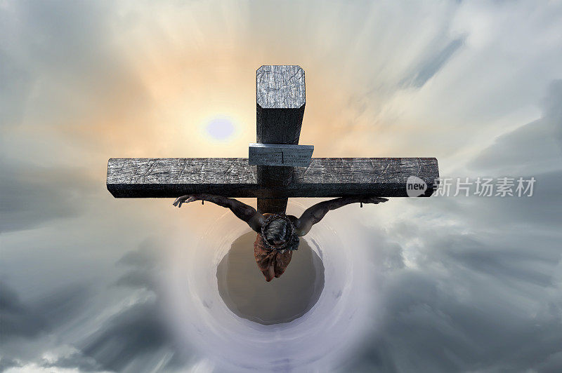 十字架上的耶稣基督，3d渲染