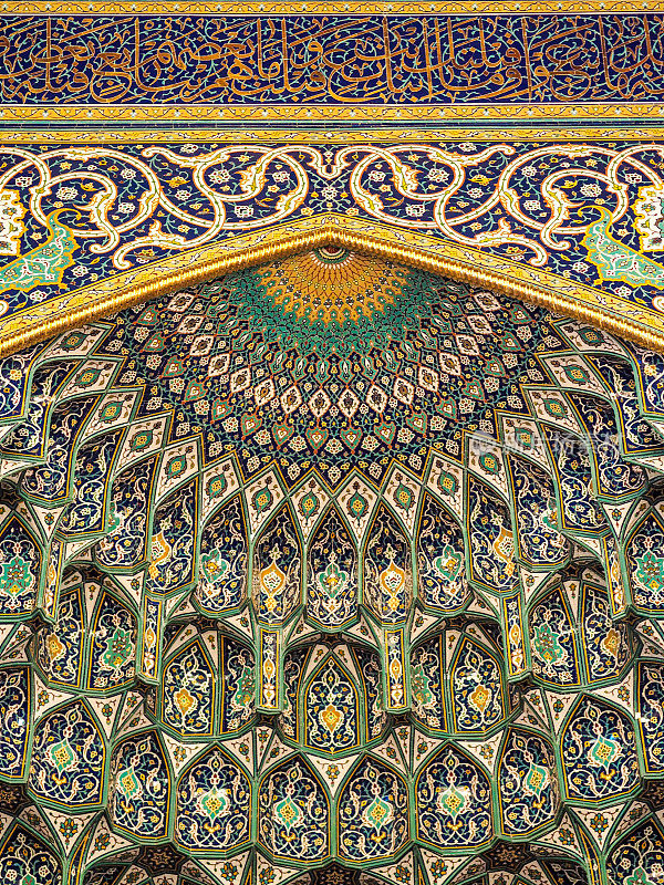 阿曼马斯喀特苏丹卡布斯清真寺的马赛克