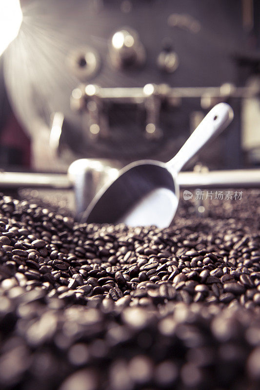 低角度烘焙咖啡豆