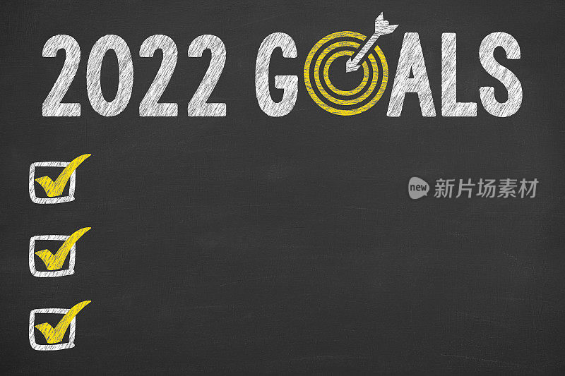 关于黑板背景的2022年新年目标