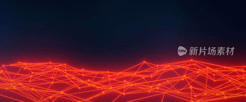 摘要发光的红色互连神经丛结构的技术背景。三维渲染