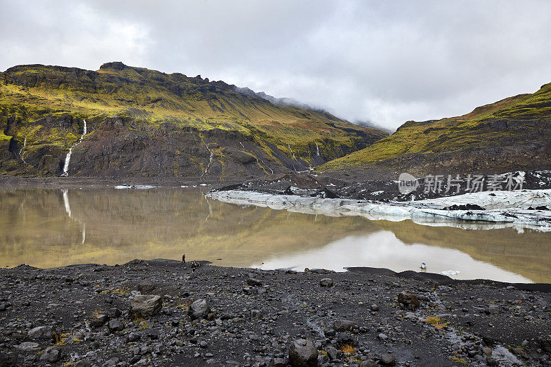 Sólheimajökull冰岛南部的冰川泻湖