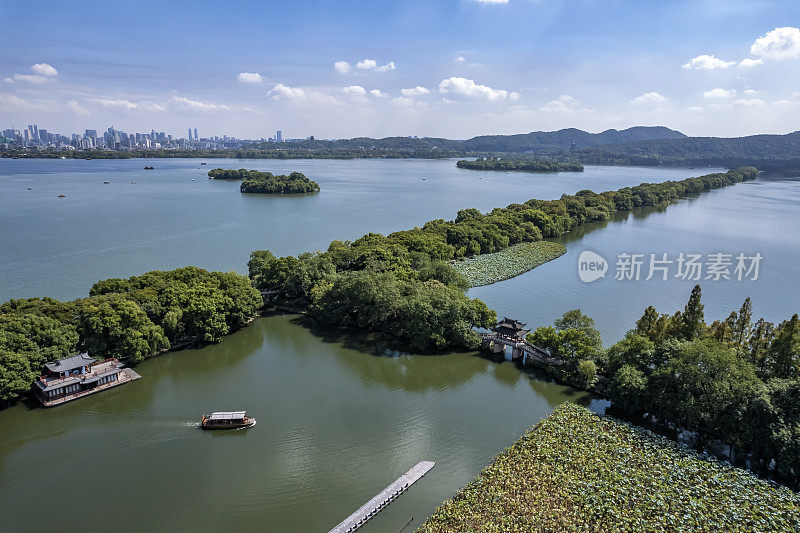 杭州西湖中国园景观航拍