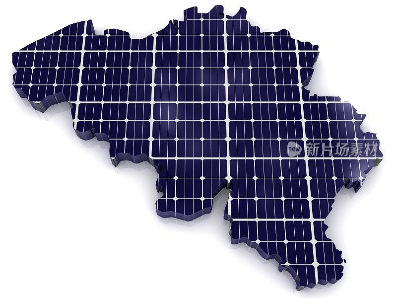比利时地图太阳能板可再生能源