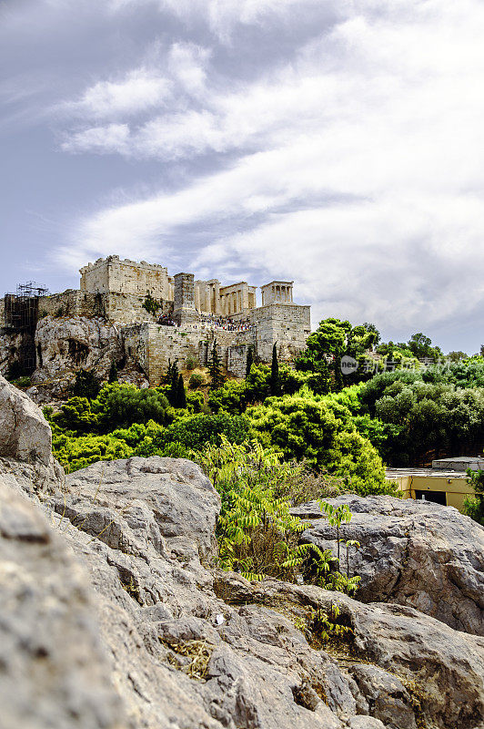 希腊雅典，阿雷奥帕古斯山的卫城遗址