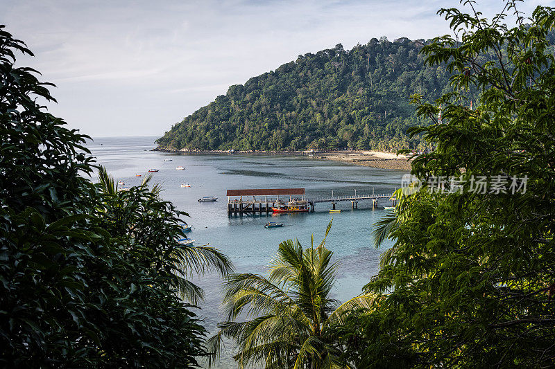 堤在Tioman岛的绿松石水域