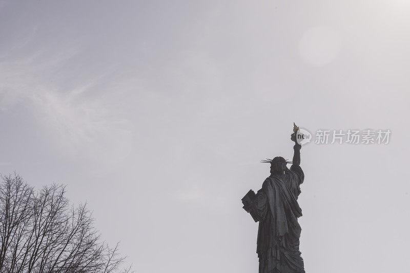 纽约自由女神像的后视图