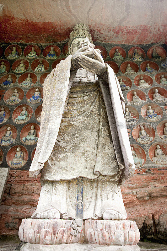 华严三圣像,普贤菩萨,大足石刻,重庆,中国