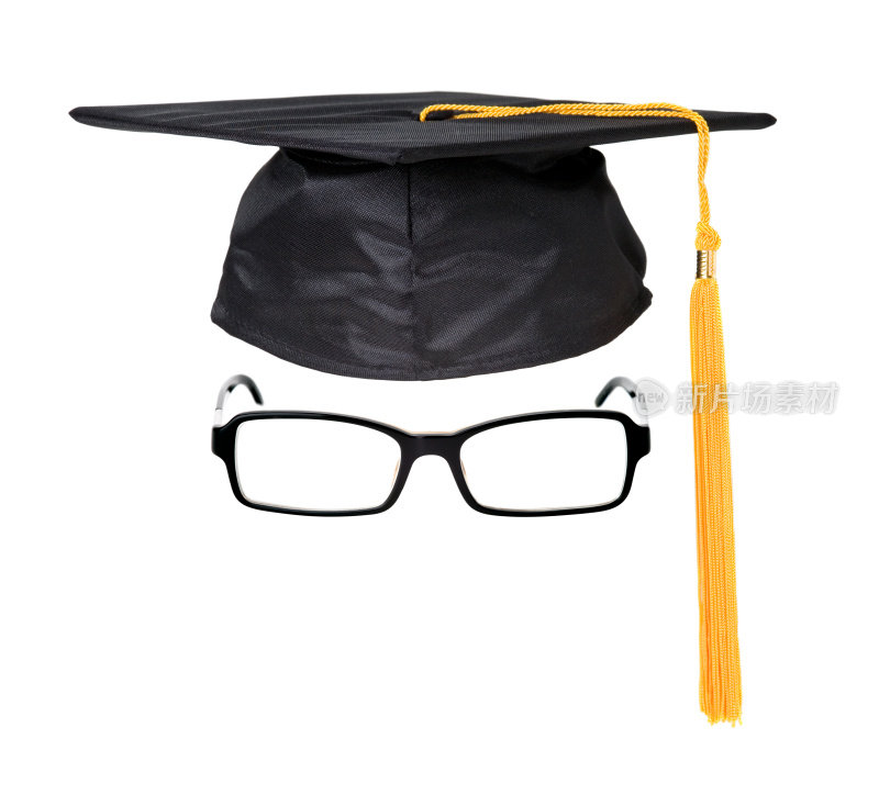 毕业帽和眼镜