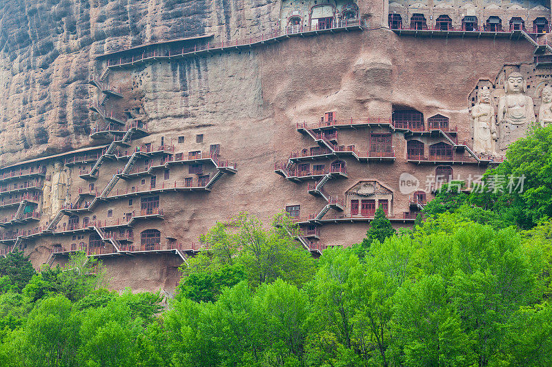 中国甘肃麦积山著名佛面