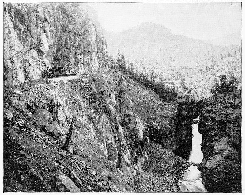 1880年美国科罗拉多州的阿尼玛斯峡谷