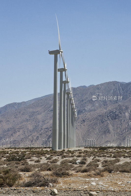 加州的风车一字排开