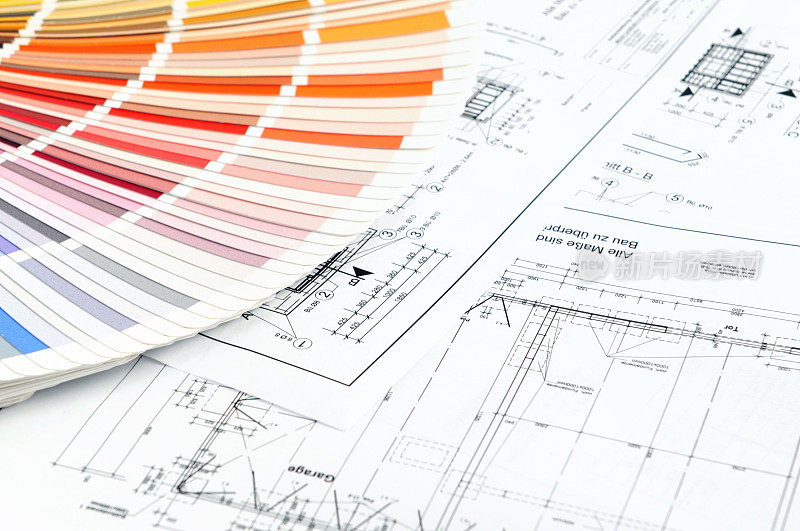 家庭改进蓝图的颜色样本