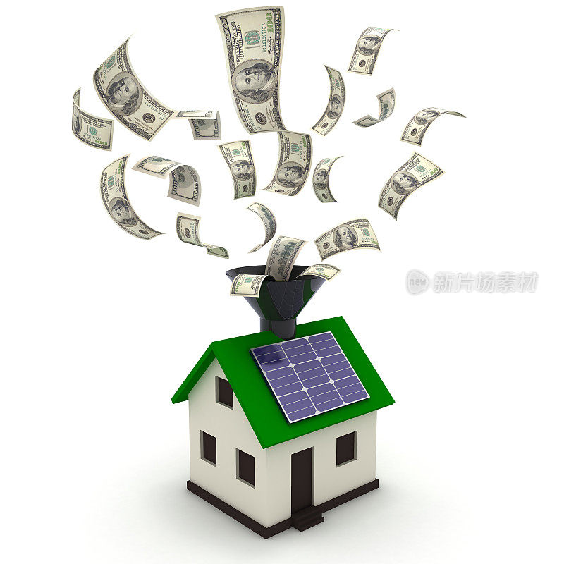 智能住宅太阳能省钱概念