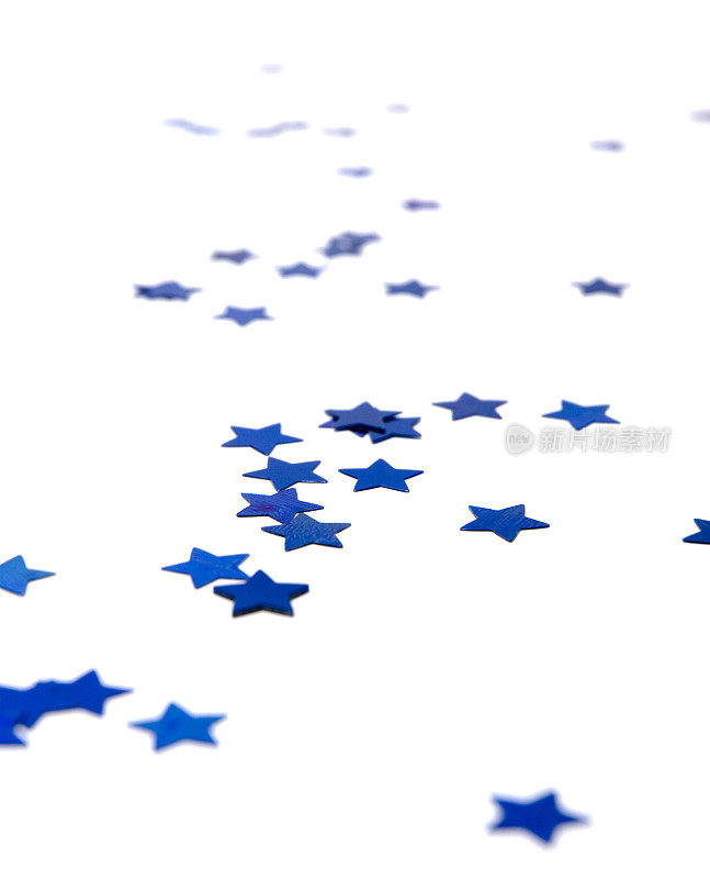 蓝色的五彩纸屑星星背景