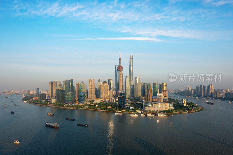 上海天际线城市景观，上海陆家嘴金融贸易区天际线，中国上海