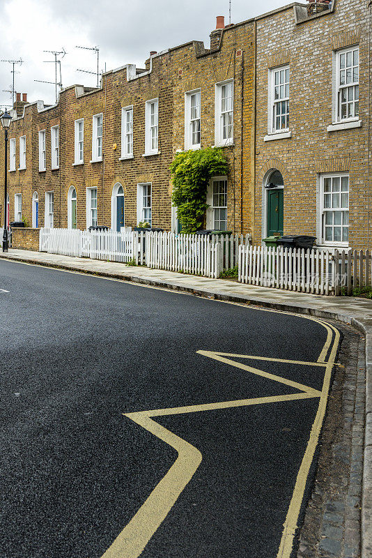 伦敦卡姆登的联排住宅。英国。
