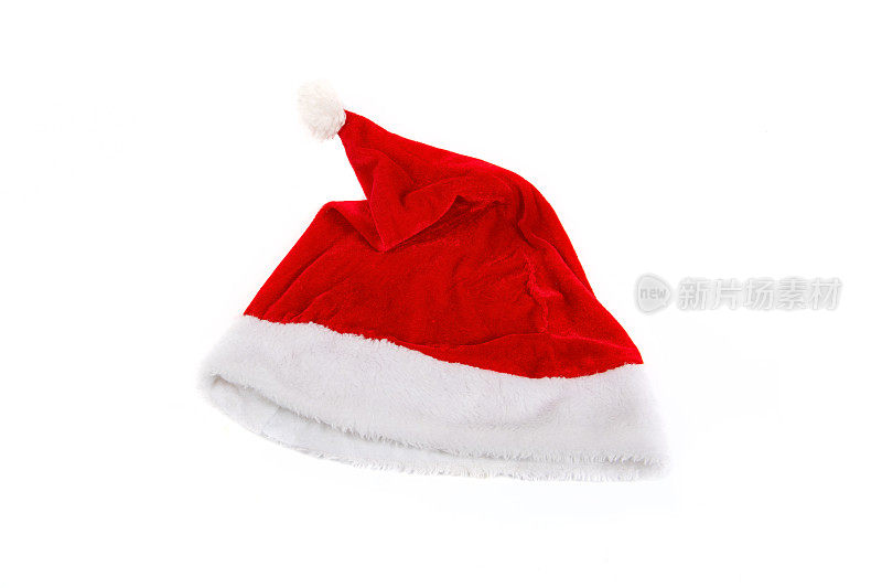 圣诞老人的红帽孤立在白色的背景上