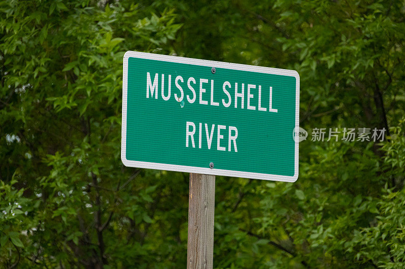 标明道路下有河流经过的路标。