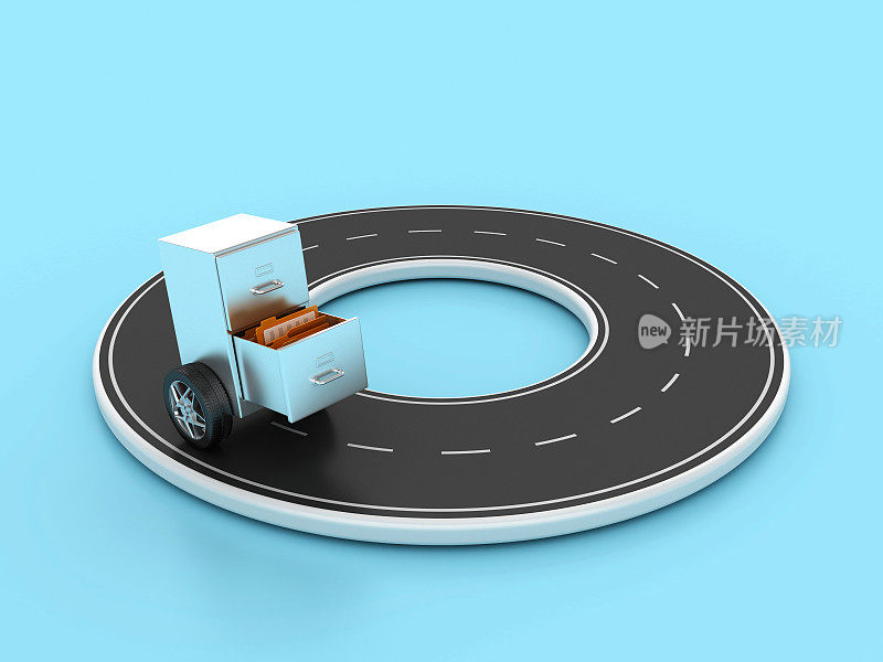 圆形3D道路与车轮存档