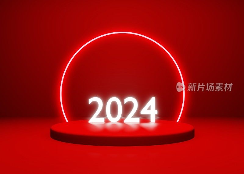 2024年新年红台台台配霓虹灯
