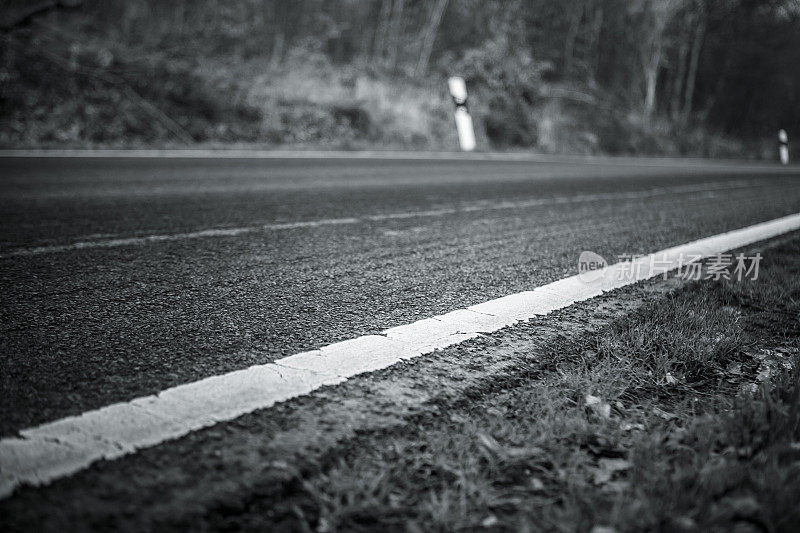 道路标记，沥青，特写