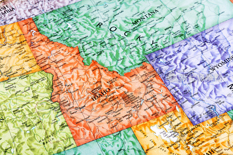美国爱达荷州地图
