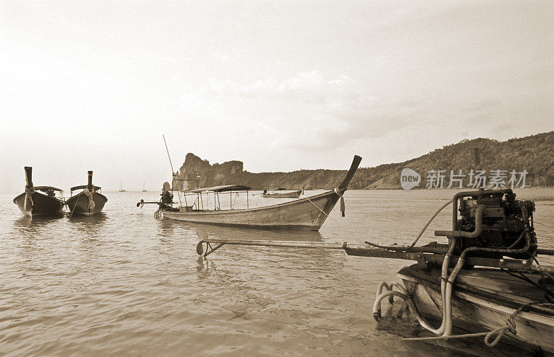 泰国，甲米省，科菲，长尾船。