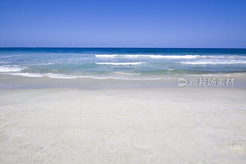 热带加勒比海滩，白沙
