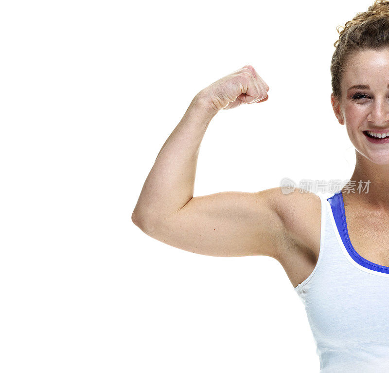 运动女性伸缩肌肉