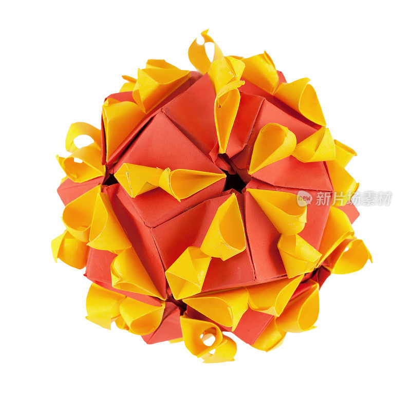 红色和黄色的kusudama