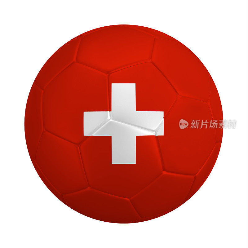 带有瑞士国旗颜色的足球
