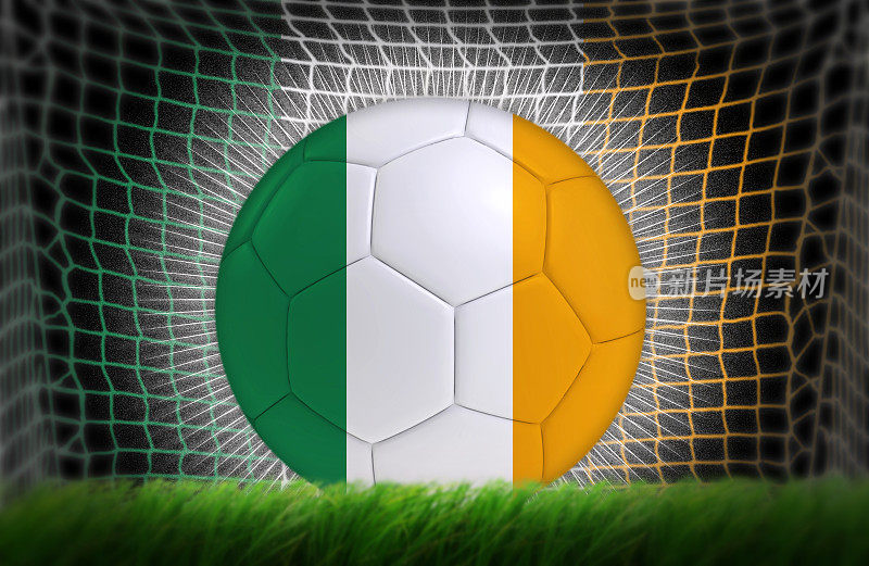 有爱尔兰旗的足球