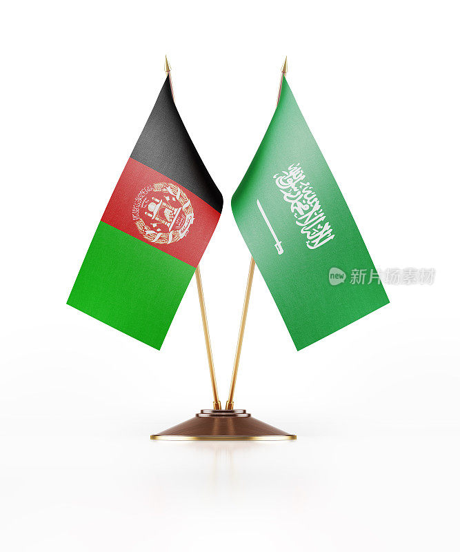 阿富汗和沙特阿拉伯的微型国旗