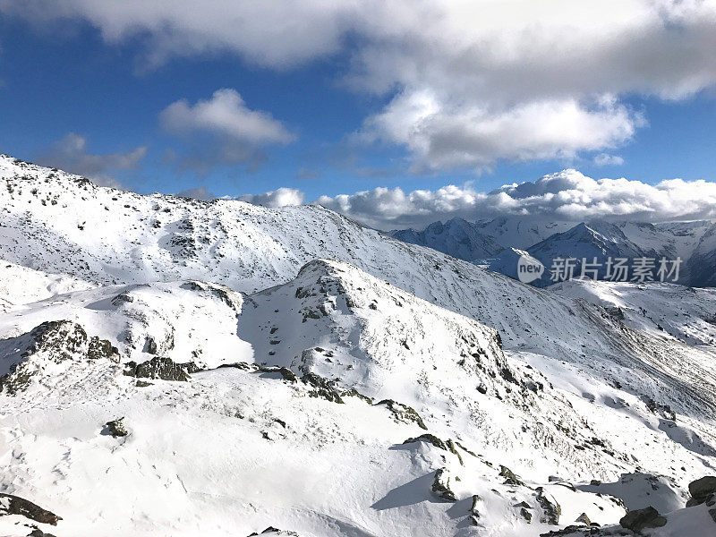 西勒塔尔冰川腹地的雪山山峰