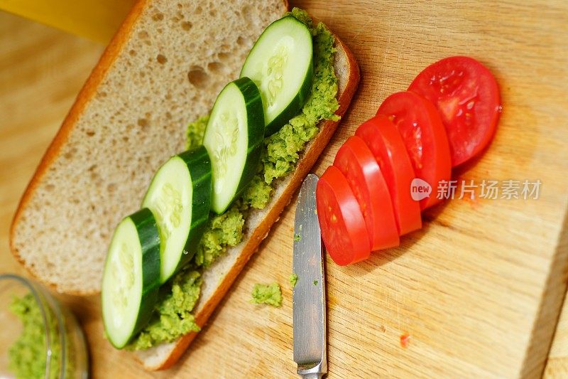 蔬菜潜艇三明治的配料
