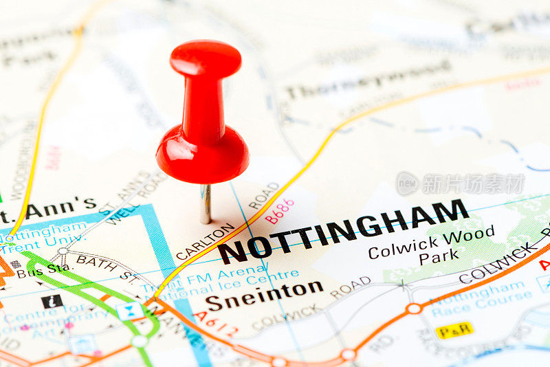 英国首都城市地图系列:诺丁汉
