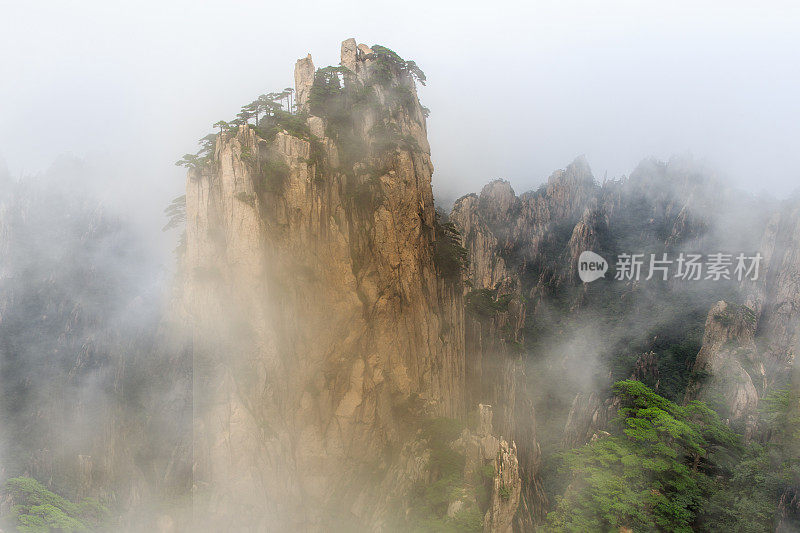 黄山的水墨山水画