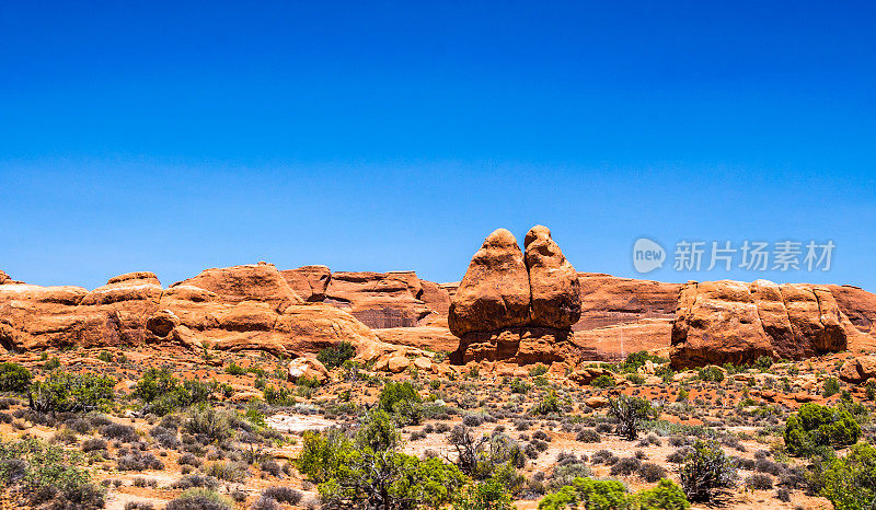 美国犹他州摩押沙漠的砂岩。拱门国家公园