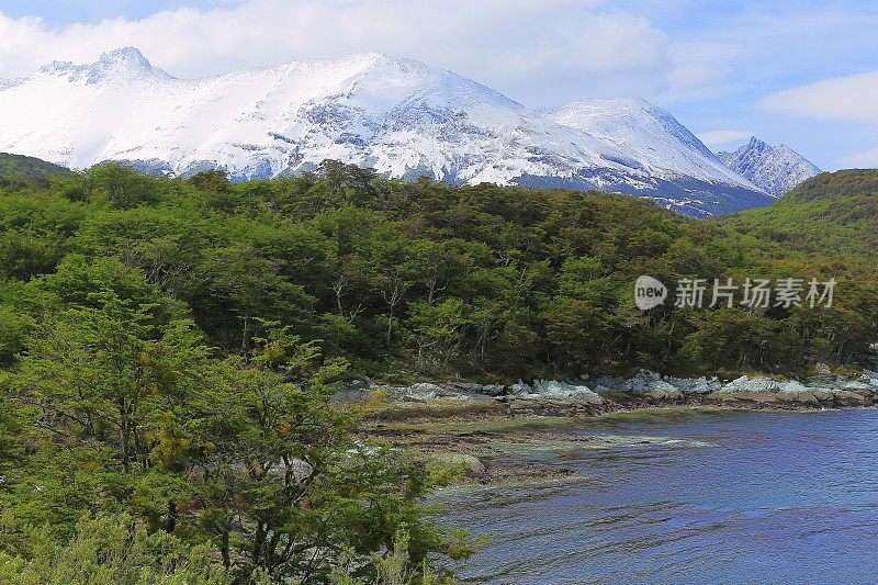 安第斯雪山景观，乌斯怀亚-火地岛