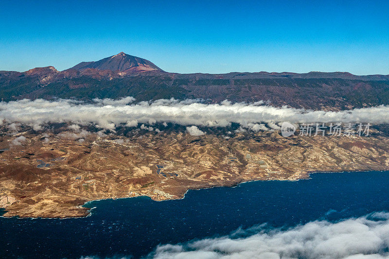 特内里费岛和泰德火山鸟瞰图，西班牙