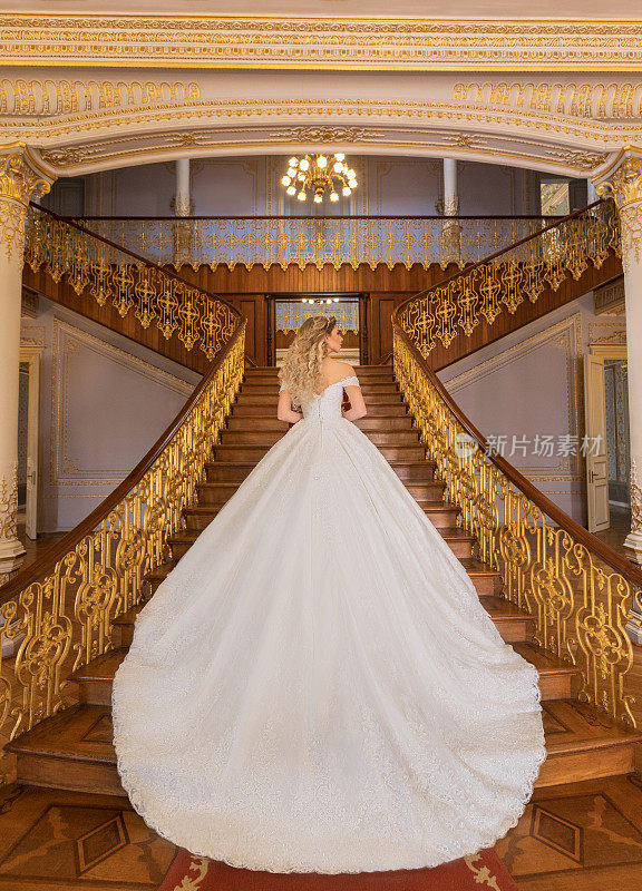 婚纱和发型设计-新娘在皇宫