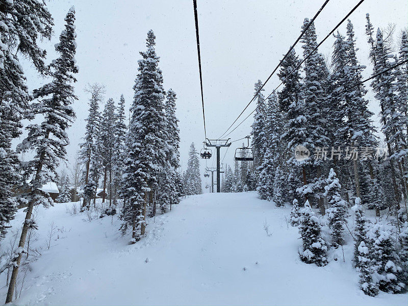 滑雪缆车胜地美国科罗拉多州