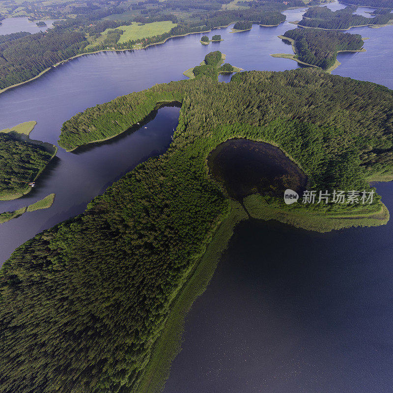 湖泊及岛屿景观(鸟瞰图)