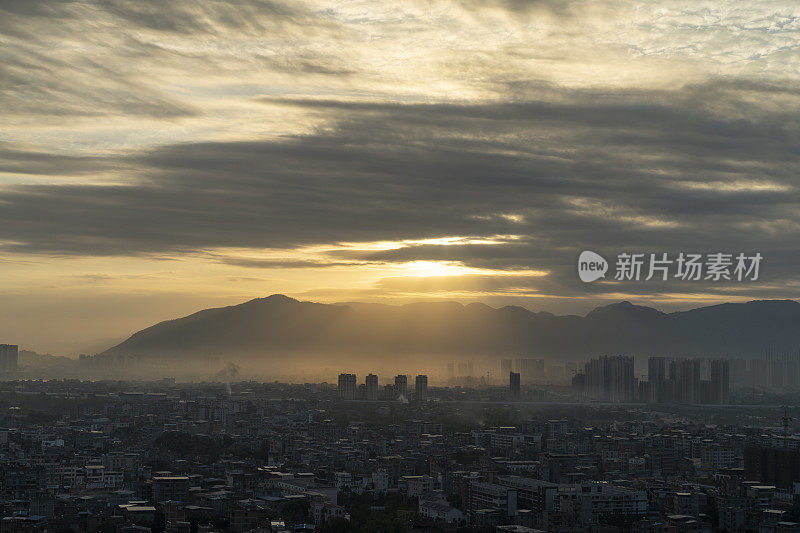 中国福建省福州市的日出风景